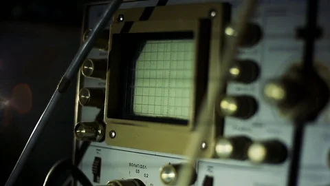 Retro electronic device for measuring electromagnetic . Polygraph of the 19-20th Stock Footage 100564998