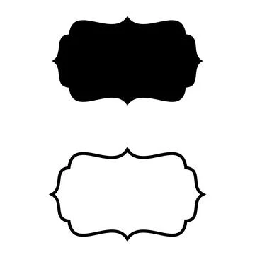 Retro elegant badge shield border silhouette vector illustration 스톡 일러스트