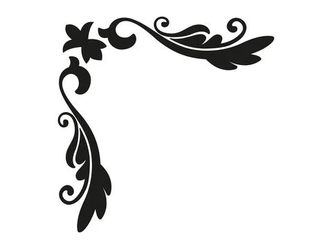 Retro elegant baroque corner flourish vector ornament 스톡 일러스트