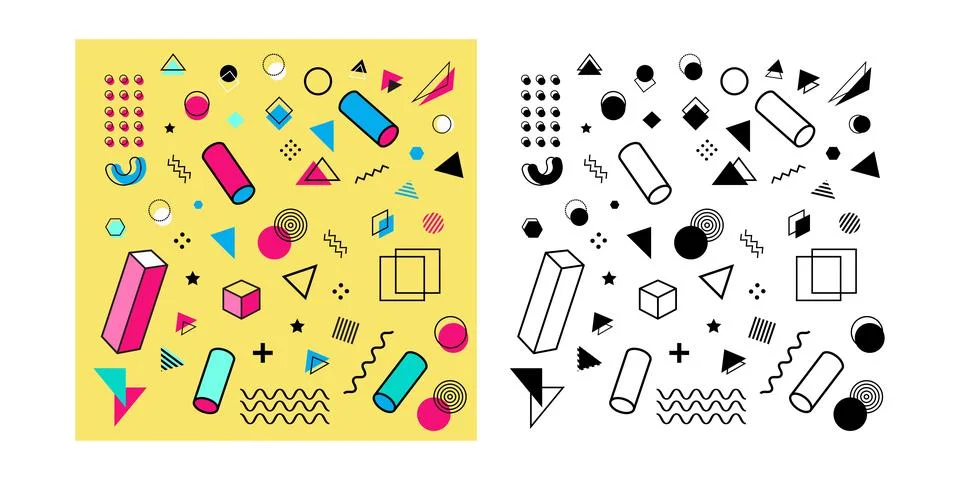 Retro Elements Set Illustrazione stock