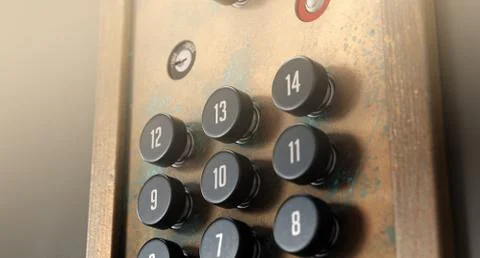 Retro Elevator Control Panel Stock Illustration