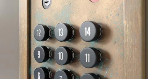 Retro Elevator Control Panel Stock Illustration