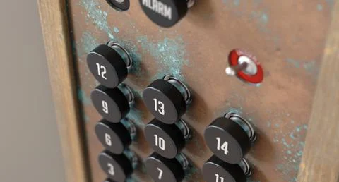 Retro Elevator Control Panel Stock Illustration