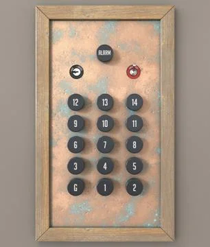 Retro Elevator Control Panel Stock Illustration
