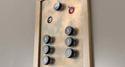 Retro Elevator Control Panel Stock Illustration