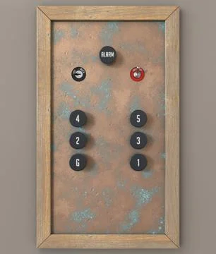 Retro Elevator Control Panel Stock Illustration