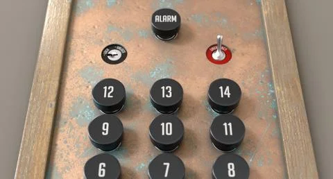 Retro Elevator Control Panel Stock Photos