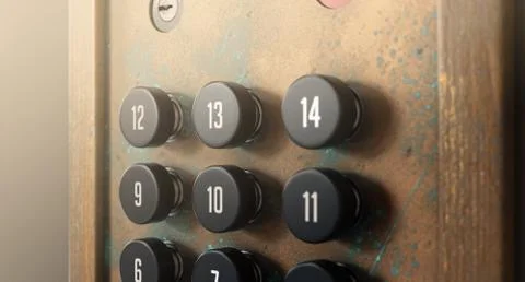 Retro Elevator Control Panel Stock Photos