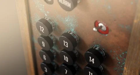 Retro Elevator Control Panel Stock Photos