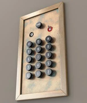 Retro Elevator Control Panel Stock Photos