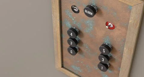 Retro Elevator Control Panel Stock Photos