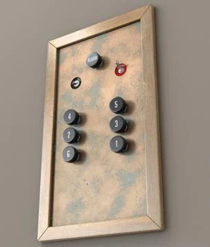 Retro Elevator Control Panel Stock Photos