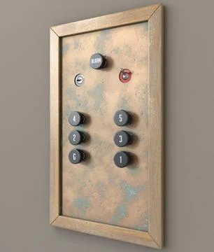 Retro Elevator Control Panel Stock Photos