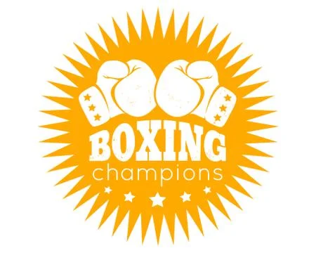 Retro emblem for boxing with gloves 库存插图