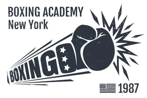 Retro emblem for boxing Stock Illustration