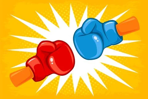 Retro emblem for boxing Stock Illustration