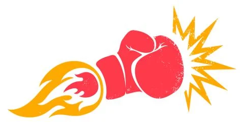 Retro emblem for boxing Stock Illustration