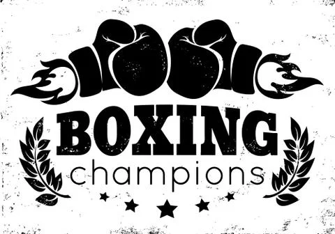 Retro emblem for boxing Stock Illustration