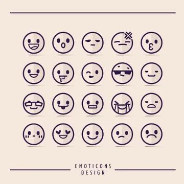 Retro emoticons set Stock Illustration