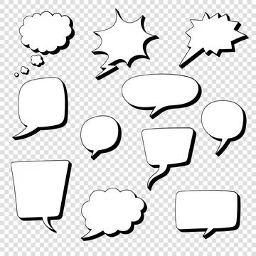 Retro empty comic bubbles and elements set Illustrazione stock