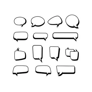 Retro empty comic bubbles or speech and thought set icon in white color on an Illustrazione stock
