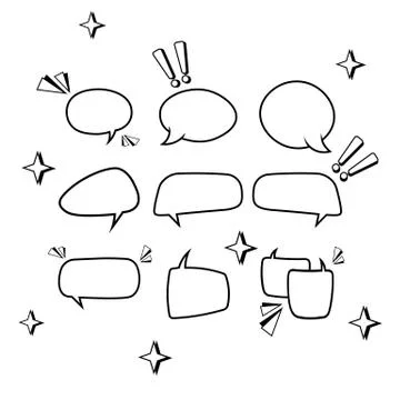 Retro empty comic bubbles or speech and thought set icon in white color on an Stock Illustration