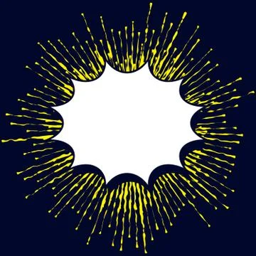 Retro empty comic speech bubble with radial diverging yellow rays Stock-Illustration