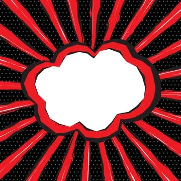 Retro empty comic speech bubble with radial diverging rays and lines Stock-Illustration