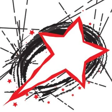 Retro empty comic speech bubble in form of an abstract star or comet. Vector Stock-Illustration