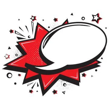 Retro empty comic speech bubble. Vector illustration, bright dynamic cartoon Stock-Illustration