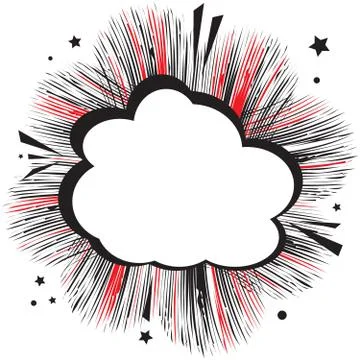 Retro empty comic speech bubble. Mockup for comic book. Text box banner Stock Illustration