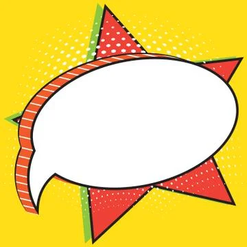 Retro empty comic speech bubble against background of big star. Baby message Stock-Illustration