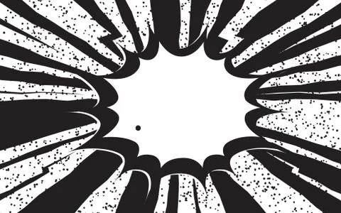 Retro empty speech bubble with elements of speed lines and chaotic dots Stock-Illustration