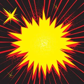 Retro empty speech bubble. Supernova explosion in space. Pop-art Stock Illustration