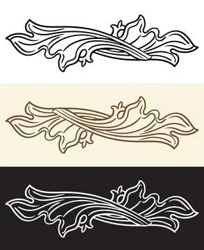 Retro engraving design element abstract leaf vector isolated illustrations イラスト素材