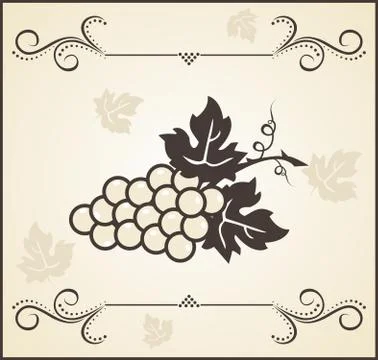 Retro engraving of grapevine Ilustração Stock