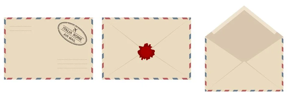 Retro envelope, mail, letter Stock Illustration