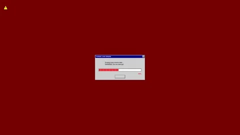 Retro error dialog box loading on red background video Stock Footage 346806020