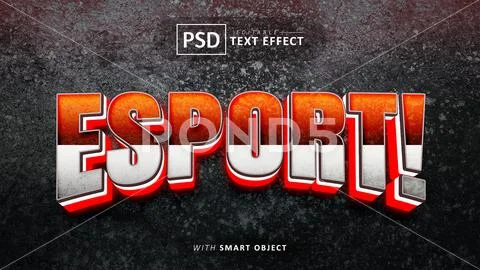 Retro esport 3d text effect PSD Template
