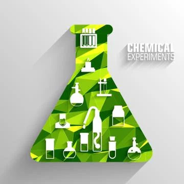 Retro experiments in a chemistry laboratory background concept. Stock Illustration
