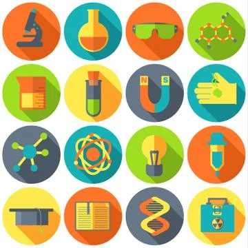 Retro experiments in a science chemistry laboratory icon concept Stock Illustration
