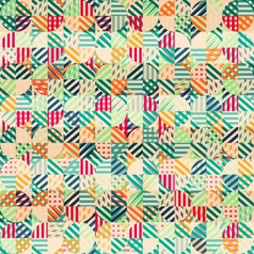 Retro fabric circles seamless pattern Stock Illustration