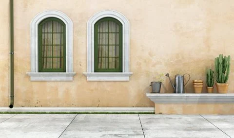 Retro facade Stock Illustration