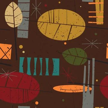 Retro fall pattern Stock Illustration
