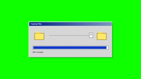 Retro file copying progress bar on green screen Stock-Footage 347391045