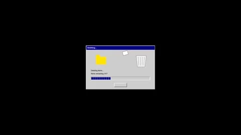 Retro file deletion progress bar animation stock footage Stock Footage 346470519