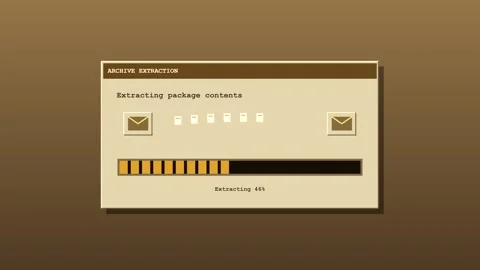 Retro file extraction progress bar animation stock footage Stock Footage 346926398
