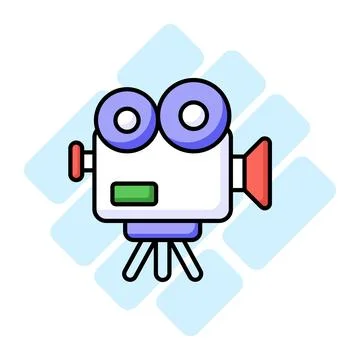 Retro film camera vector design in trendy style, professional video camera イラスト素材
