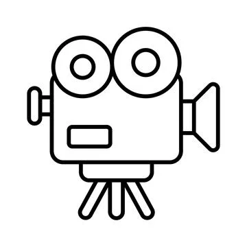 Retro film camera vector design in trendy style, professional video camera イラスト素材