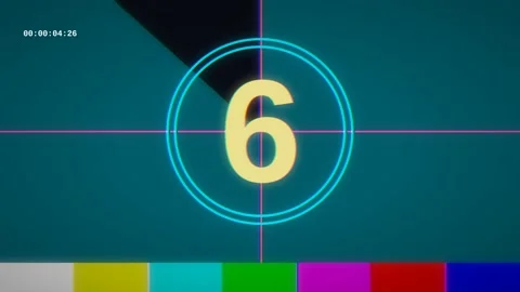 Retro film countdown leader Stock Footage 340333687